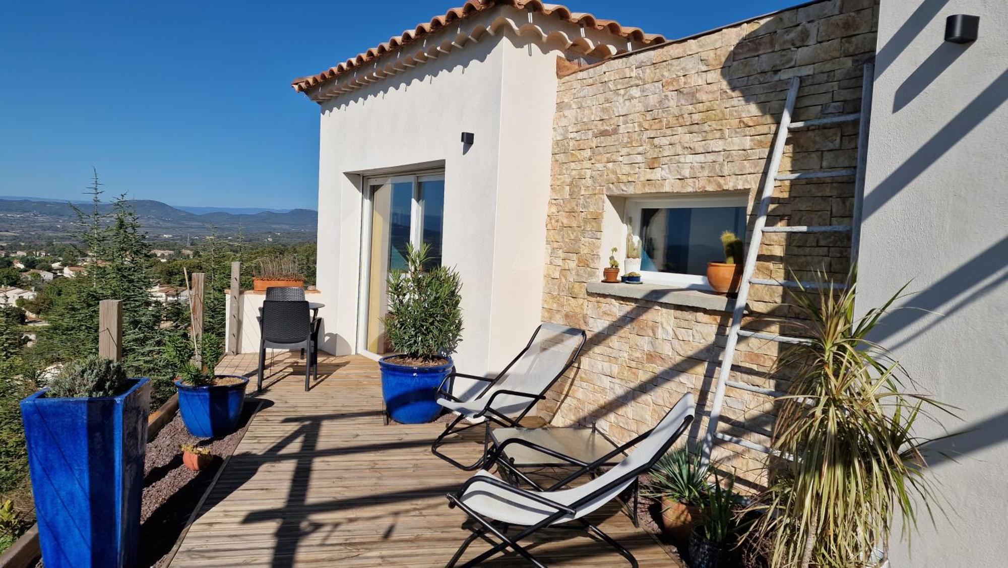 Reve D'Escapade Chambre Avec Vue Sublime Sur Les Cevennes Ardechoises Barjac  Εξωτερικό φωτογραφία
